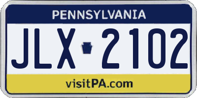 PA license plate JLX2102