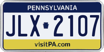 PA license plate JLX2107