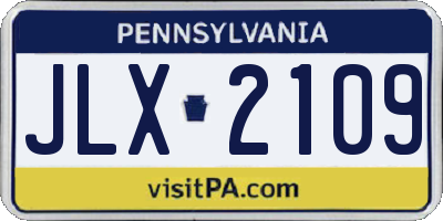 PA license plate JLX2109