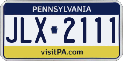 PA license plate JLX2111