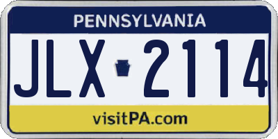 PA license plate JLX2114