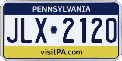 PA license plate JLX2120