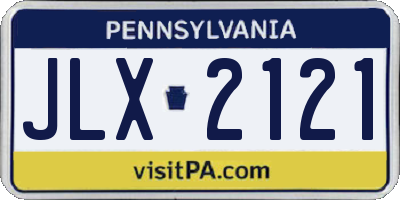 PA license plate JLX2121