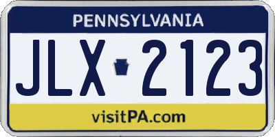 PA license plate JLX2123