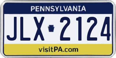 PA license plate JLX2124