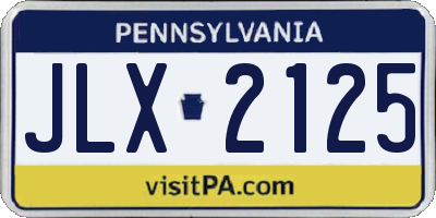 PA license plate JLX2125