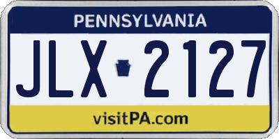PA license plate JLX2127