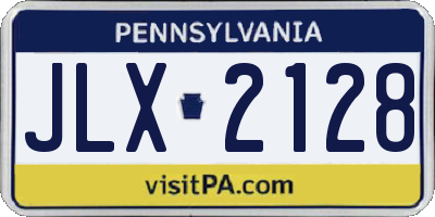 PA license plate JLX2128