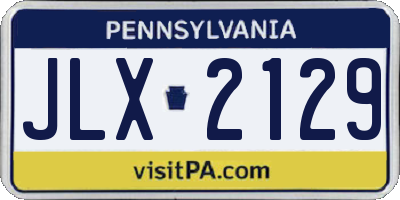 PA license plate JLX2129