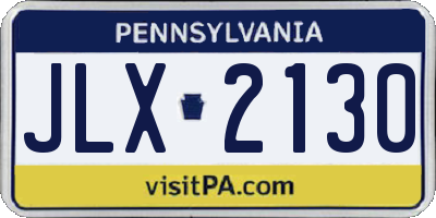 PA license plate JLX2130