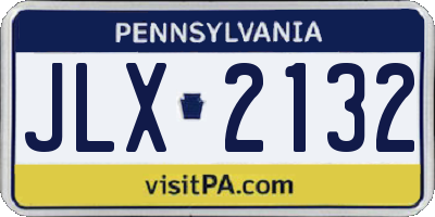 PA license plate JLX2132