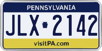 PA license plate JLX2142