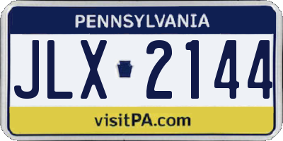PA license plate JLX2144