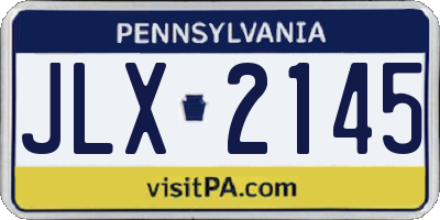 PA license plate JLX2145