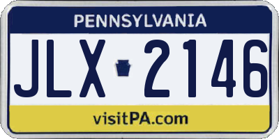 PA license plate JLX2146
