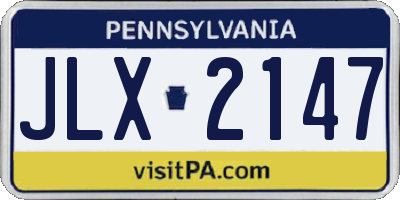 PA license plate JLX2147