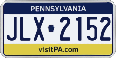 PA license plate JLX2152