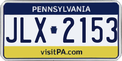 PA license plate JLX2153