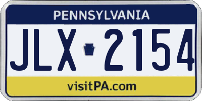 PA license plate JLX2154
