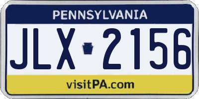 PA license plate JLX2156