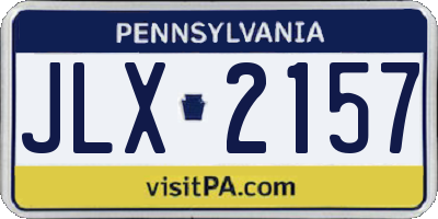 PA license plate JLX2157