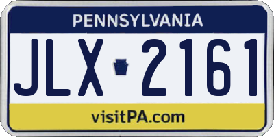 PA license plate JLX2161