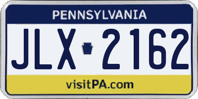 PA license plate JLX2162