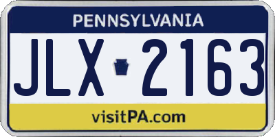 PA license plate JLX2163
