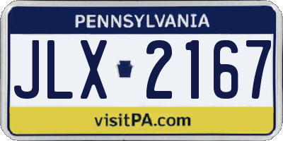 PA license plate JLX2167