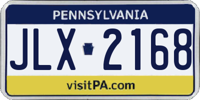 PA license plate JLX2168