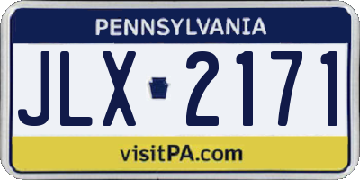 PA license plate JLX2171