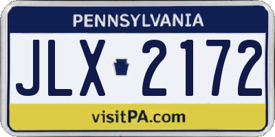 PA license plate JLX2172
