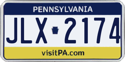 PA license plate JLX2174