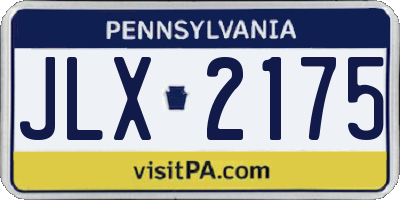 PA license plate JLX2175