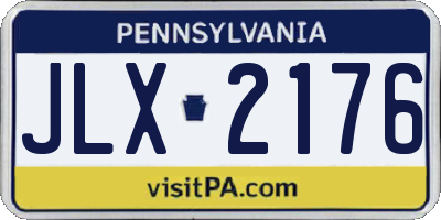 PA license plate JLX2176