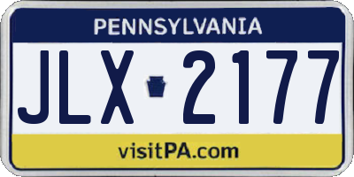 PA license plate JLX2177