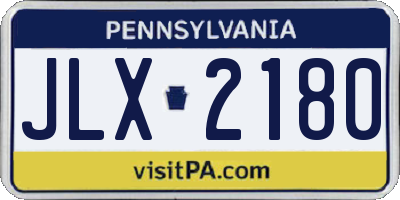 PA license plate JLX2180