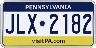 PA license plate JLX2182