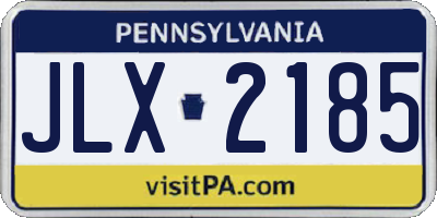 PA license plate JLX2185