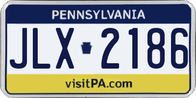 PA license plate JLX2186