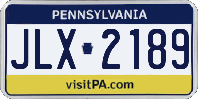 PA license plate JLX2189