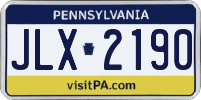 PA license plate JLX2190