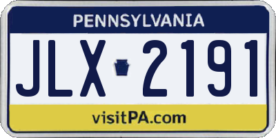 PA license plate JLX2191