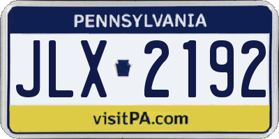 PA license plate JLX2192