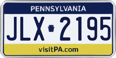 PA license plate JLX2195