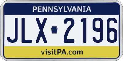 PA license plate JLX2196