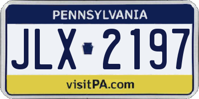 PA license plate JLX2197