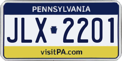 PA license plate JLX2201