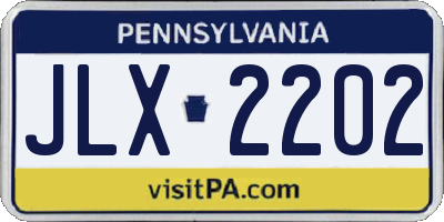 PA license plate JLX2202