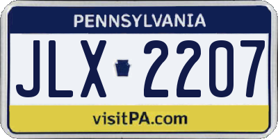 PA license plate JLX2207